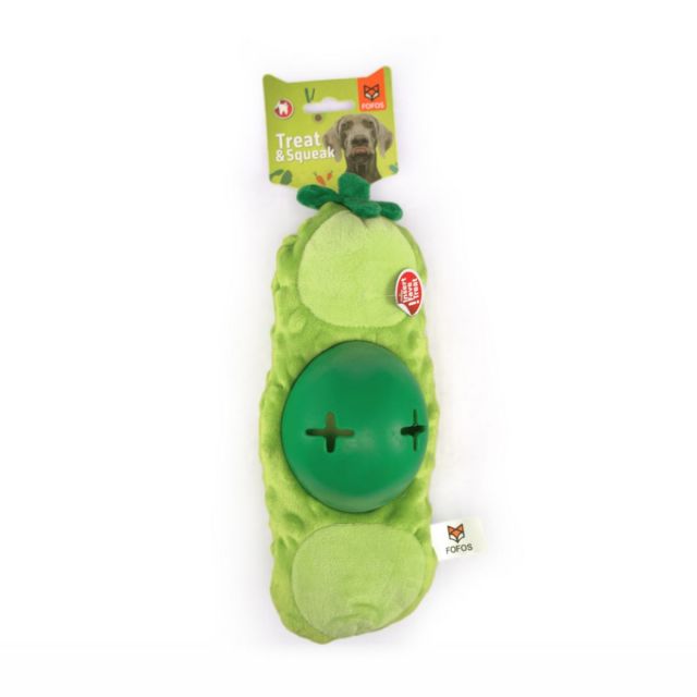FOFOS Cute Treat Green Bean Plush Dog Toy