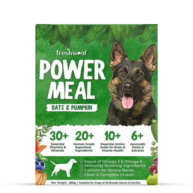 Freshwoof Power Meals | 100% Natural Wet Dog Food with Added Vitamins & Minerals (Oats & Pumpkin)