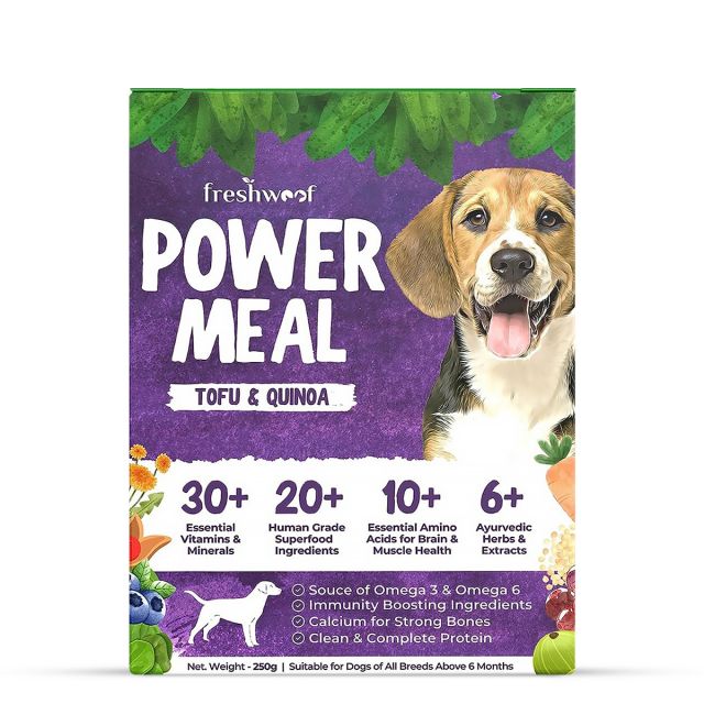 Freshwoof Power Meals | 100% Natural Wet Dog Food with Added Vitamins & Minerals (Tofu & Quinoa)