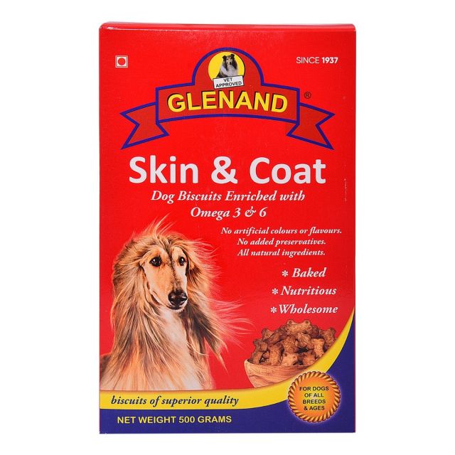 Glenand Skin And Coat Dog Biscuit - 500 gm