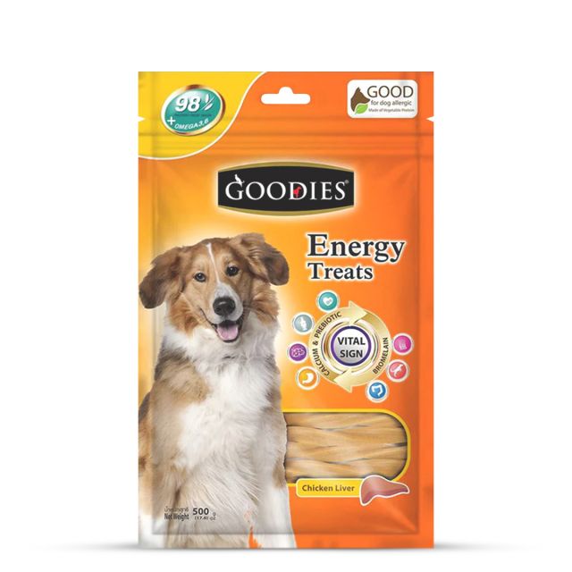 Goodies Energy Treats Chicken Liver Flavour Dog Dental Treat - 500 gm