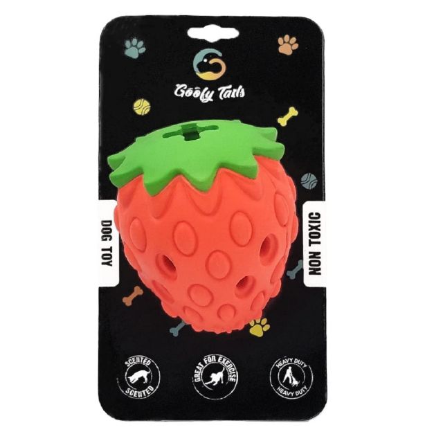 Goofy Tails Fruity Bites Strawberry Chew Dog Toy