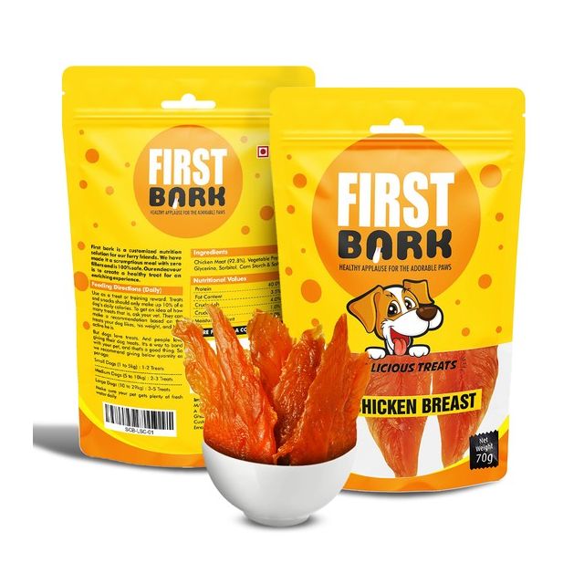 First Bark Soft Chicken Breast Dog Meaty Treat - 70 gm