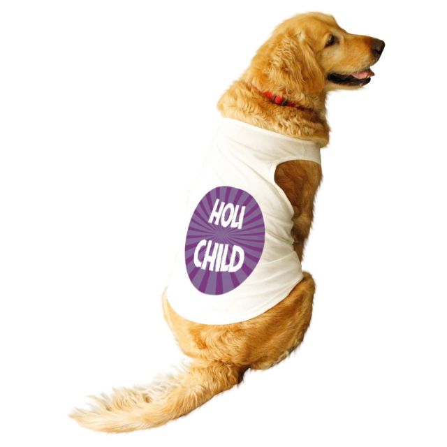 Ruse Holi Child Printed Dog Tank XS White
