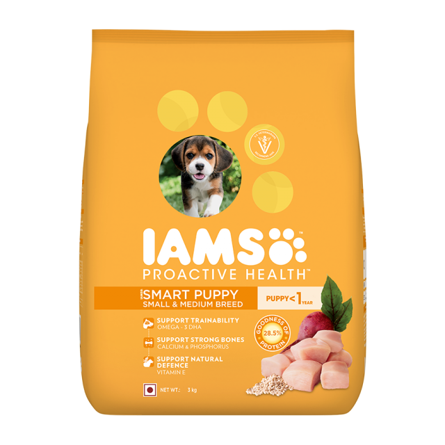 IAMS Proactive Health Smart Puppy Small & Medium Breed Dry Dog Food - 3 kg