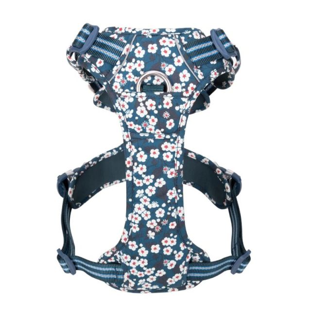 True Love No-Pull Floral Harnesses for Dogs Saxony Blue-L