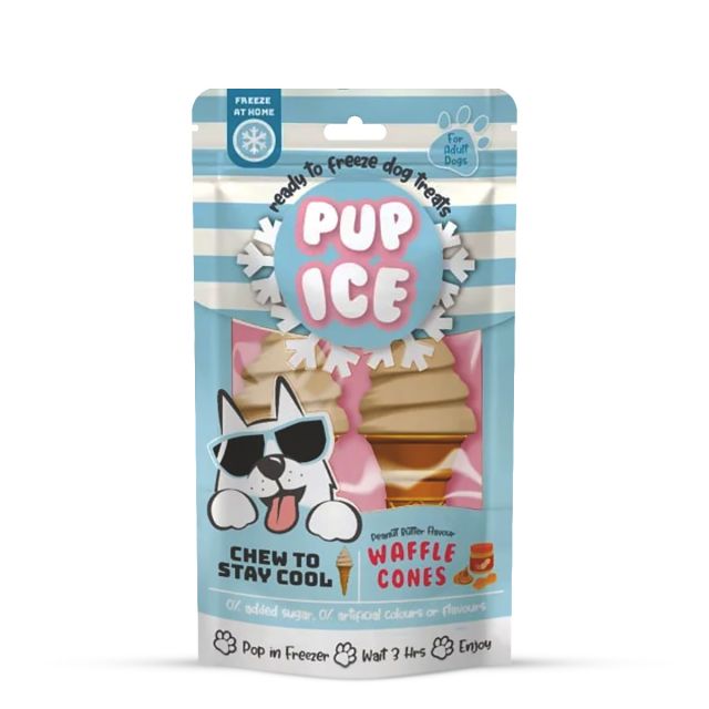 Imaginelles Pup Ice Waffle Cones Vanilla & Peanut Butter, 2 Pieces - 110g