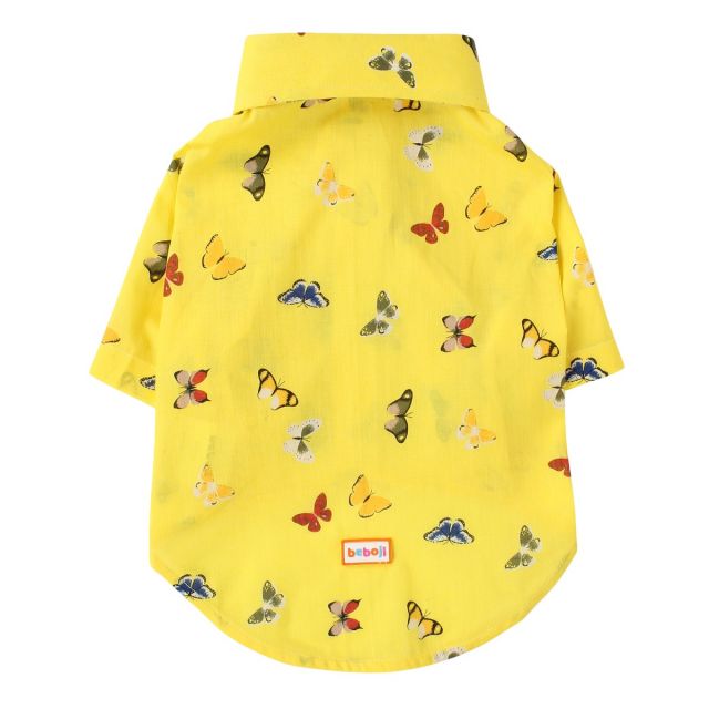 beboji Butterfly Dog Shirt with Collar | Half Sleeve Shirt for Dogs | Summer Cotton Dog Clothes Available for All Ages of Pet Dogs - M