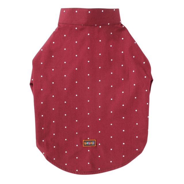 beboji Polka Dot Dog Shirt with Collar | Half Sleeve Shirt for Dogs | Summer Cotton Dog Clothes Available for All Ages of Pet Dogs-XL