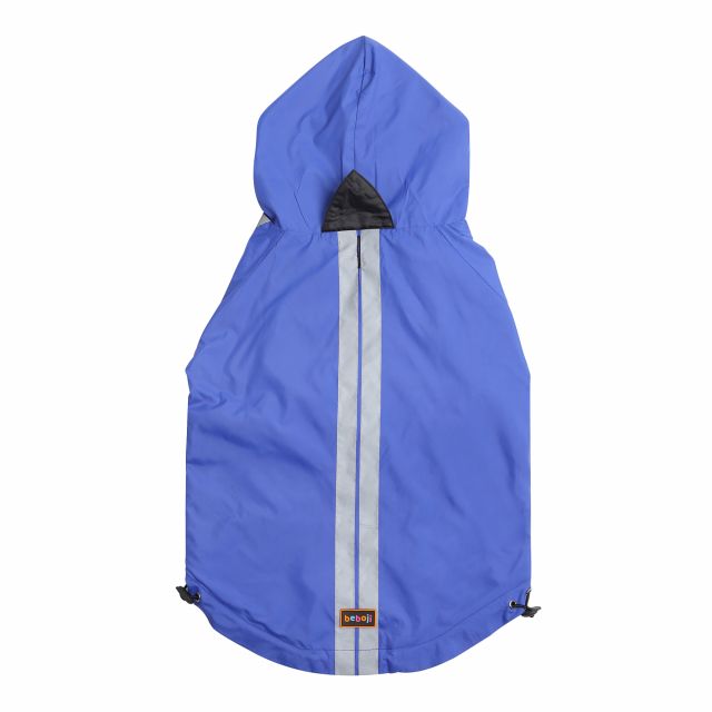 beboji Jacket Style Reflective Raincoat for Dogs with Hoodie - Blue-S