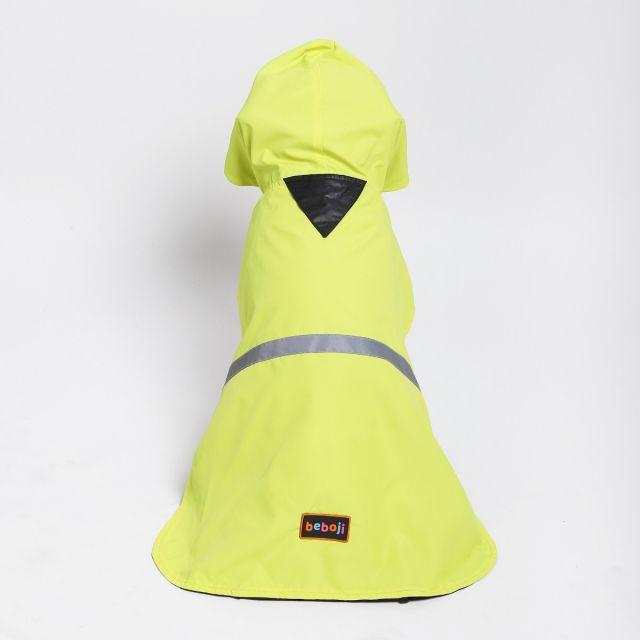 beboji Reflective Raincoat for Dogs with Hoodie -Green-S
