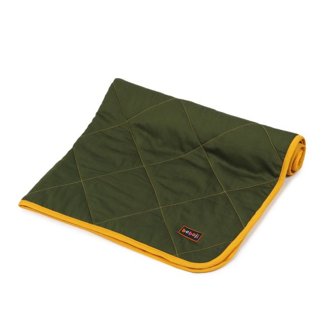 beboji Blanket for Dogs and Cats - Mustard/Green