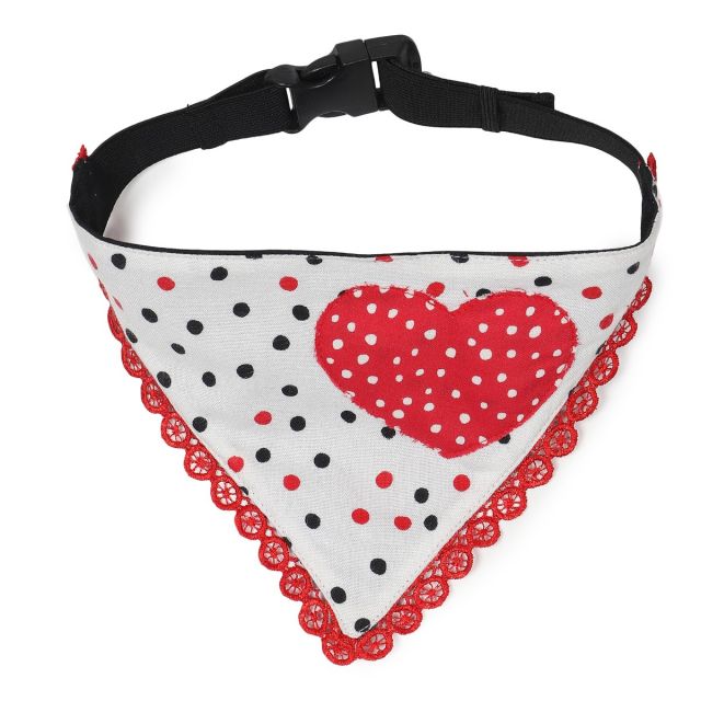 beboji Polka Heart Dog Bandana - S/M