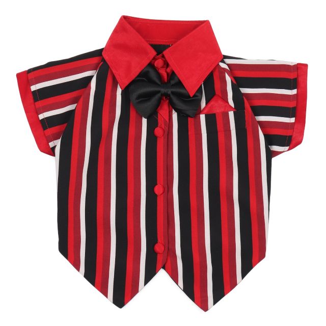 beboji Classy Red Tuxedo for Dogs with Bow Tie - L
