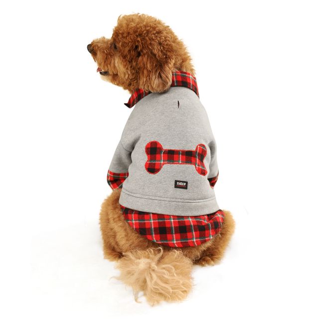 ZL Smoky Warmer with Plaid Check Dog Sweatshirt-3XL
