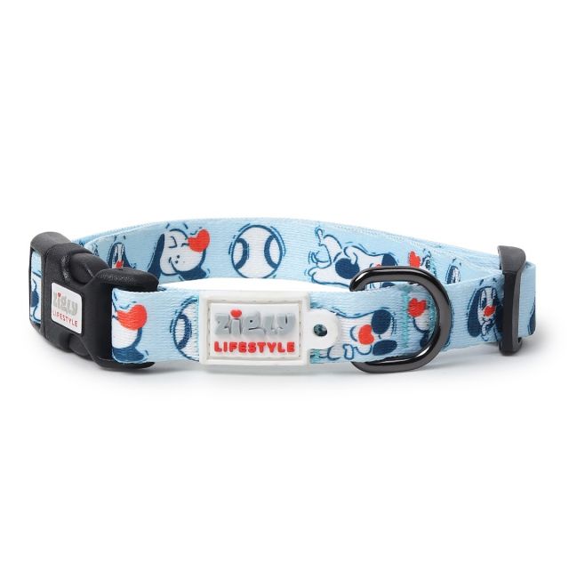 Zigly Doodle Dog Collar - Grey-S