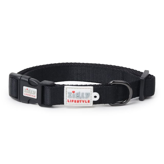 ZL Classic Padded Dog Collar  - Black-XS