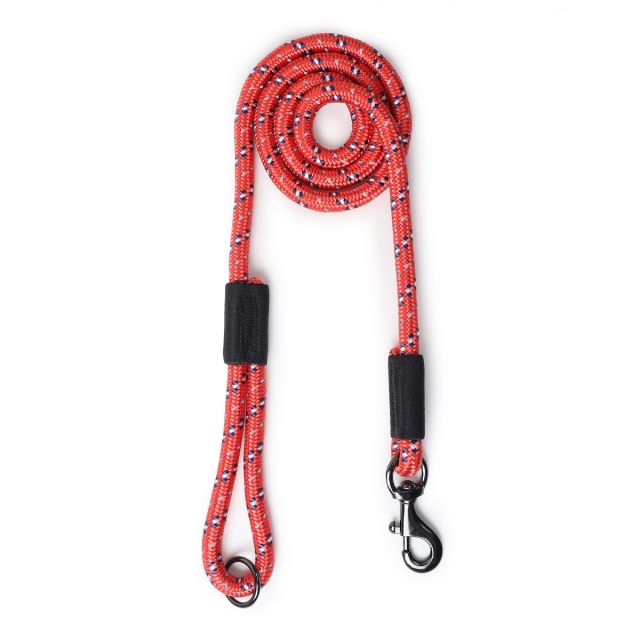 ZL Reflective Rope Dog Leash -Red-M