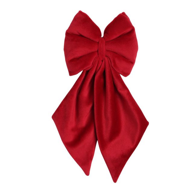 Beboji Creamy Red Ribbon Neck Tie / Bow Tie for Dogs/Puppy/Cats/Kitten | Detachable & Adjustable Pet Dog Bowtie-L