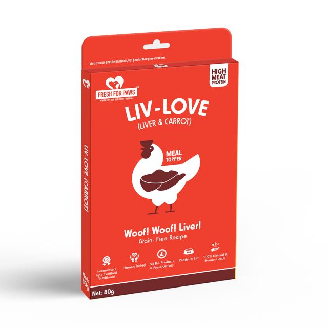 Fresh For Paws Liv Love Carrot  Dog Food Topper - 80g