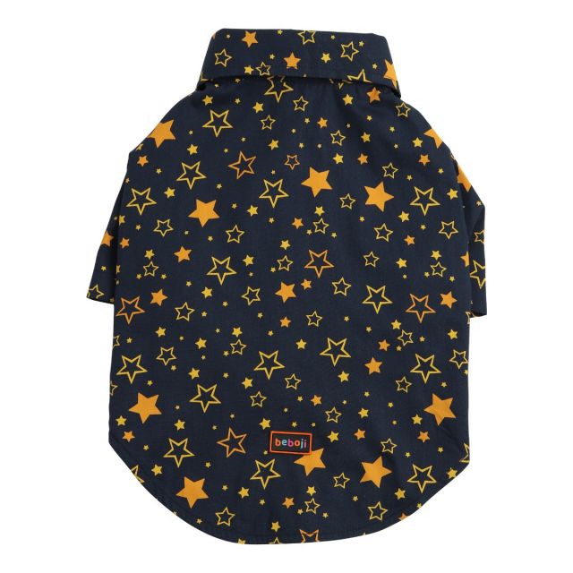 beboji Stars In the Dark Dog Shirt with Collar | Half Sleeve Shirt for Dogs | Summer Cotton Dog Clothes Available for All Ages of Pet Dogs