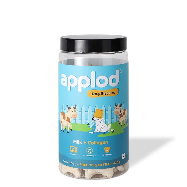 Applod Milk Dog & Puppy Biscuit With Collagen-420 gm