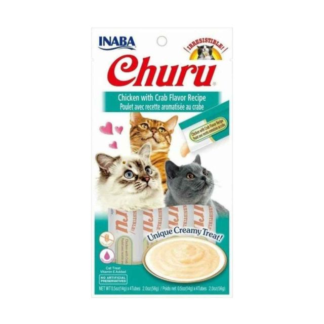 Inaba Churu Chicken With Crab Flavour Recipe Puree Cat Treat - 56 gm