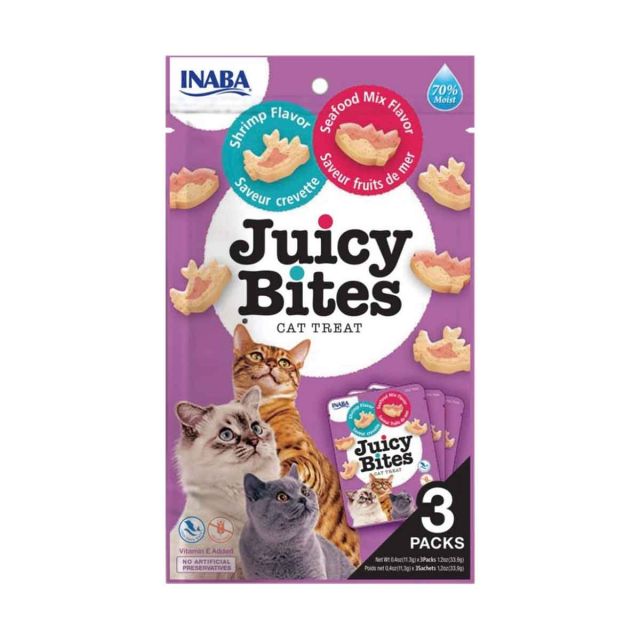 Inaba Juicy Bites Shrimp & Seafood Mix Cat Treat - 34 gm