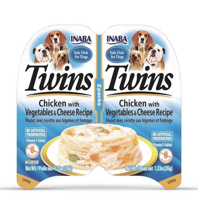 Inaba Dog Twin Cup Chicken With Vegetables n Cheese Recipe Wet Dog Food - 70 gm