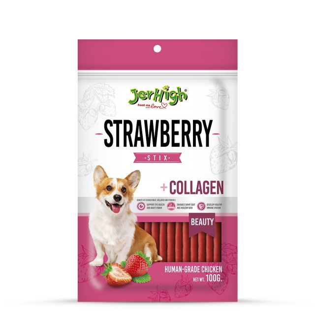 JerHigh Strawberry Dog Meaty Treat - 100 gm