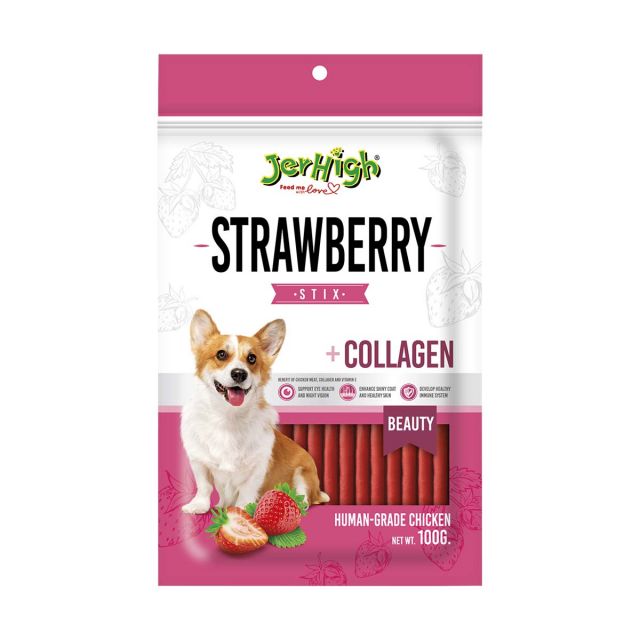 JerHigh Strawberry Dog Meaty Treat - 100 gm