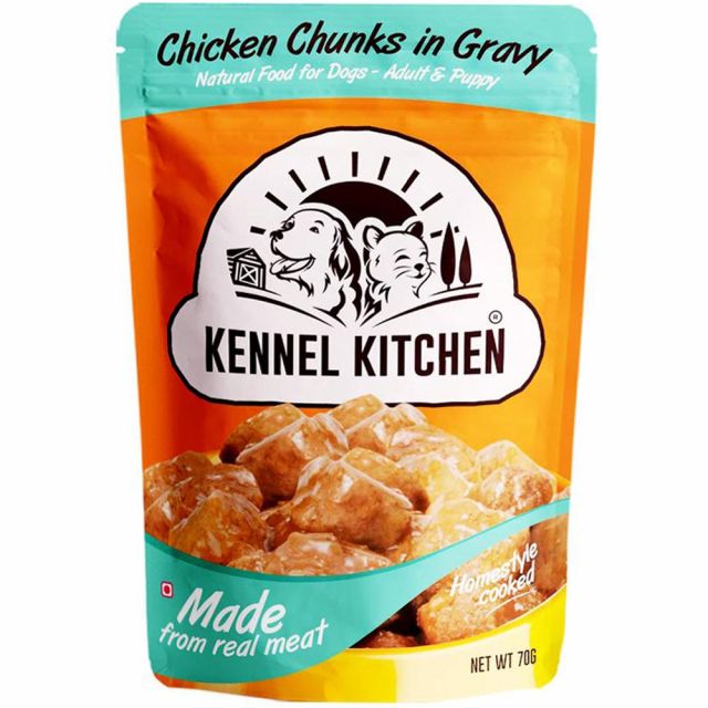 Kennel Kitchen Chicken Chunks In Gravy Puppy/Adult Wet Dog Food - 70 gm (Pack Of 12)