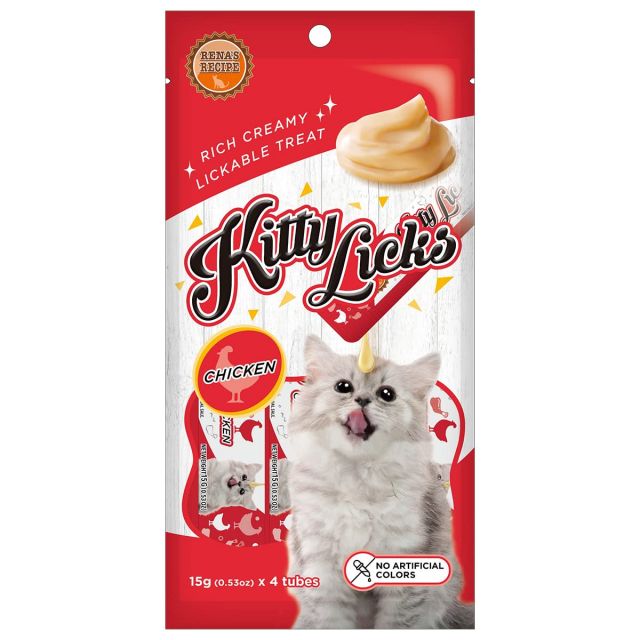 Rena Kitty Licks Chicken Flavor Cat Treat -15g x 4 Tubes 