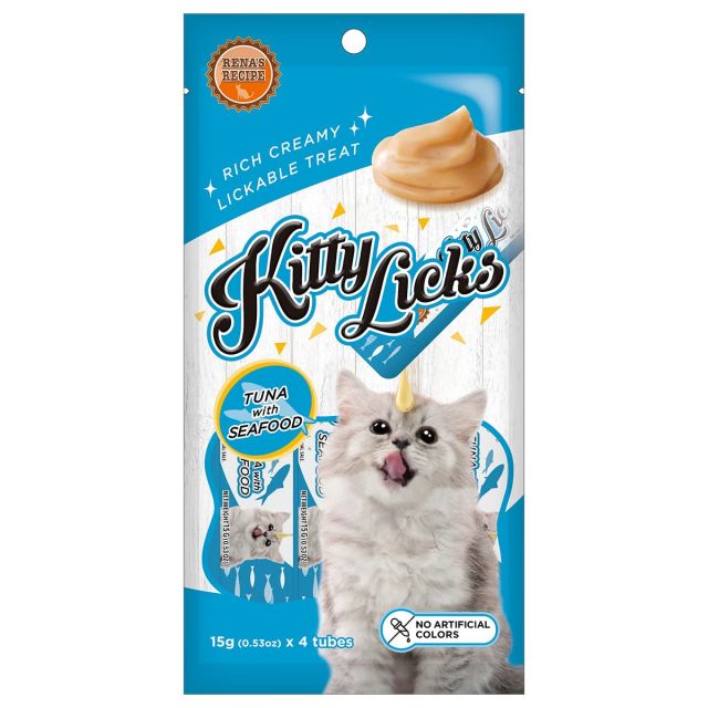 Rena Kitty Licks Tuna Seafood Cat Treat - 15g x 4 tubes  