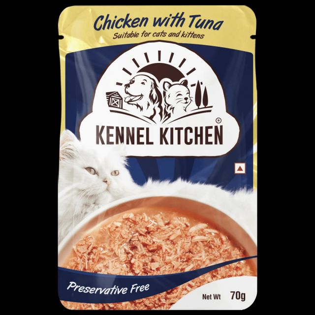 Kennel Kitchen Chicken With Tuna Shreds In Gravy  Kitten/Adult Wet Cat Food (Pack Of 30 )