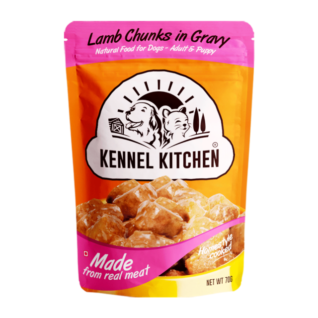 Kennel Kitchen Lamb Chunks in Gravy Puppy/Adult Wet Dog Food - 70 gm