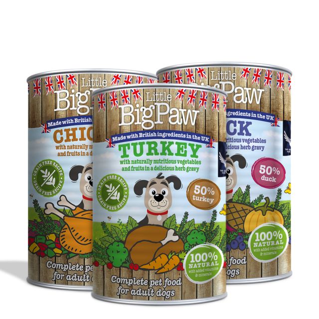 Little BigPaw Variety Tins Chicken, Duck & Turkey Wet Dog Food - 390g (Pack Of 6)