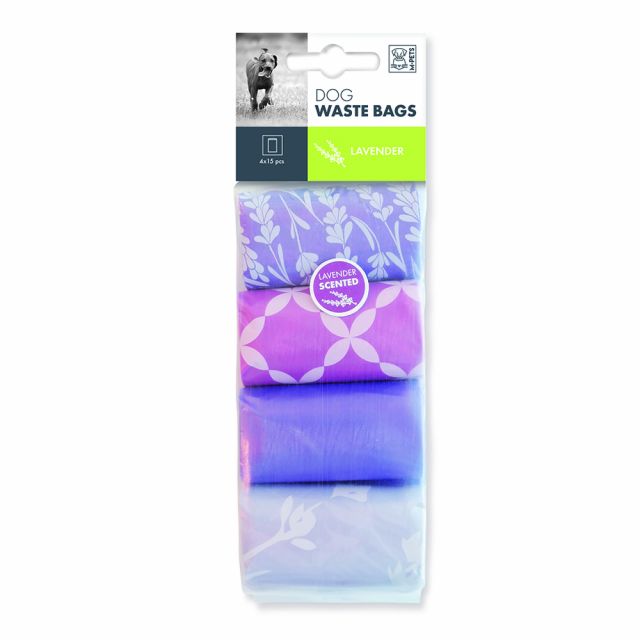 M-PETS Poo Natural Vegetable Based Lavender Scented Waste Bags - 60 Bags
