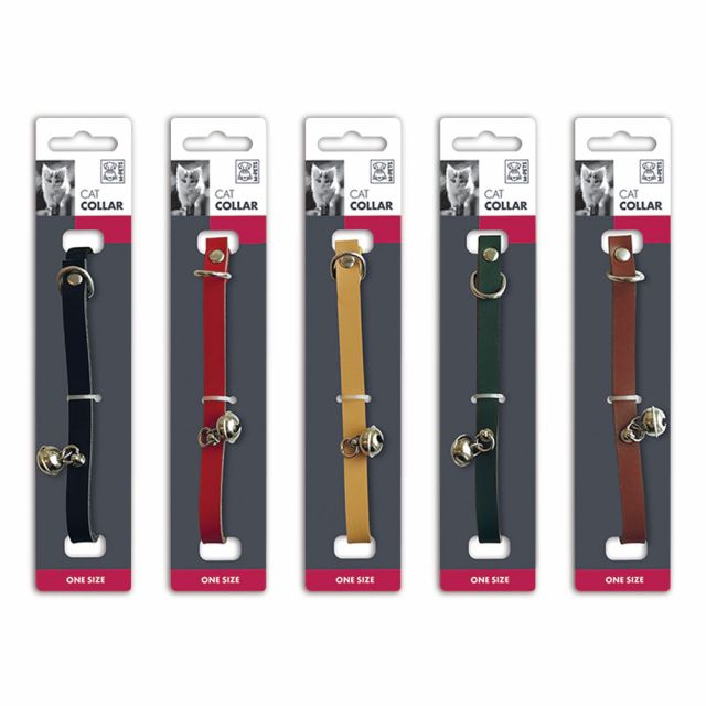 M-Pets Caruso Semi-Leather (with Bell & Elastic) Cat Collar - Red