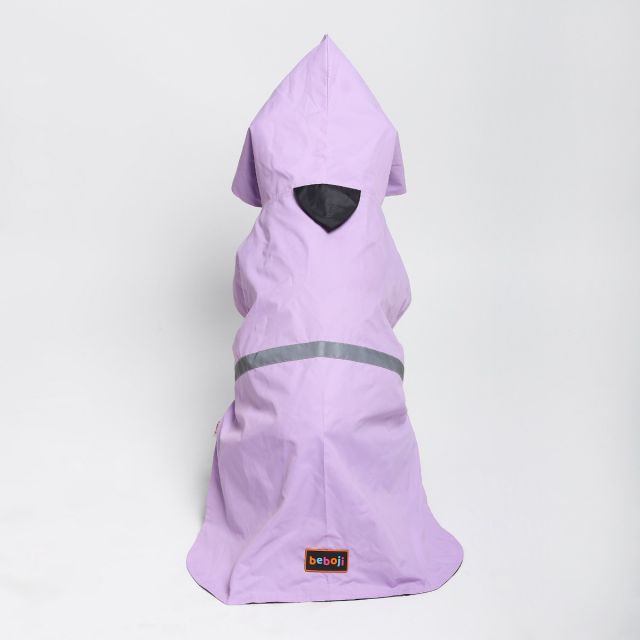 beboji Reflective Raincoat for Dogs with Hoodie -Purple-S