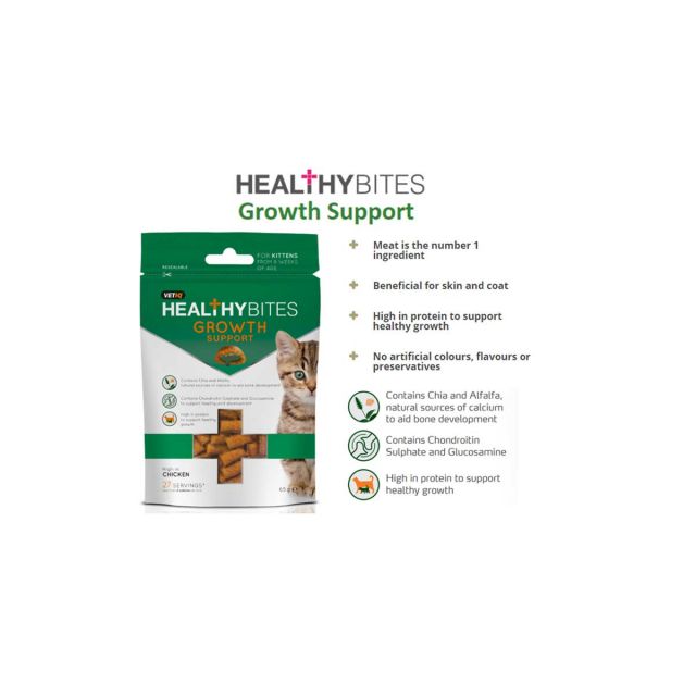 Mark & Chappell Healthy Bites Growth Support for Kittens - 65 gm