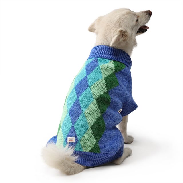 ZL Crazy Argyle Dog Sweater-M