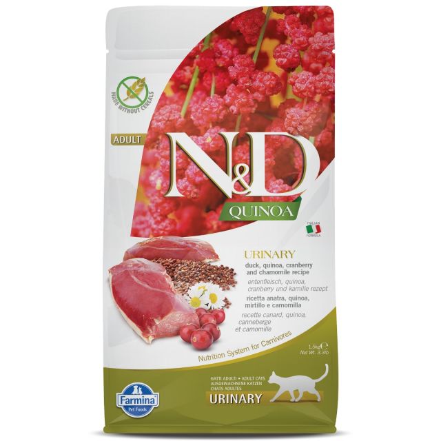 Farmina N&D Grain Free Quinoa - Urinary (Duck, Cranberry & Chamomile) Adult Dry Cat Food - 1.5 kg
