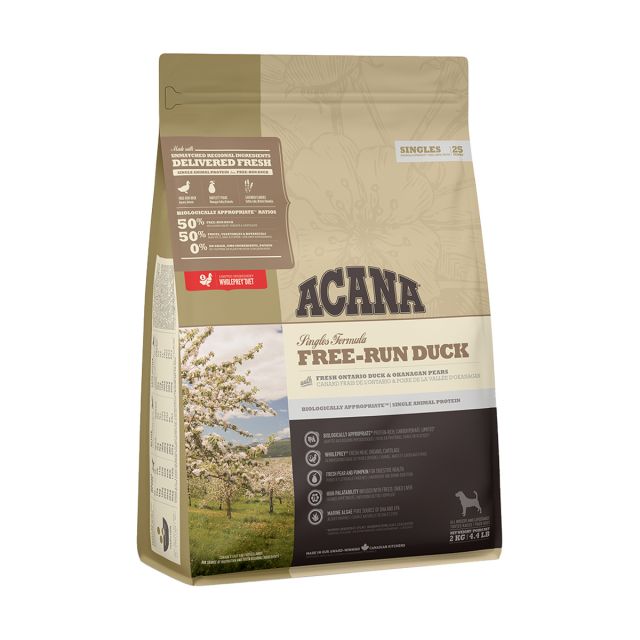 Acana Free Range Duck All Breeds & Ages Dry Dog Food - 2 kg
