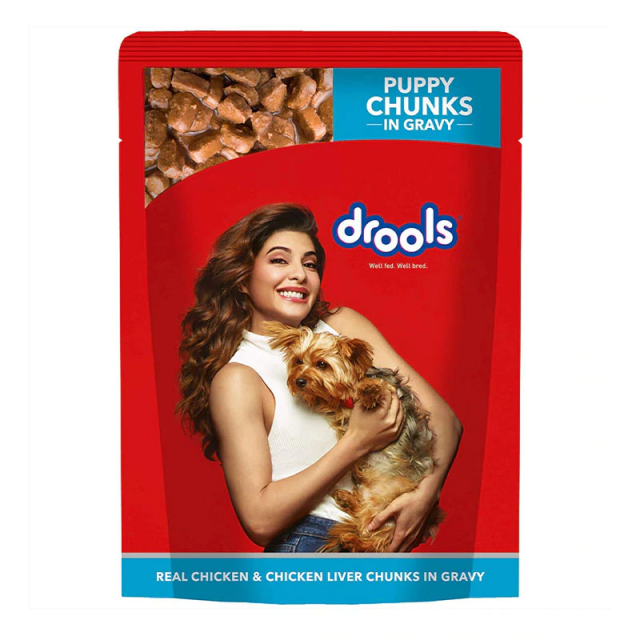 Drools Real Chicken & Chicken Liver Chunks in Gravy Wet Puppy food - 150 gm
