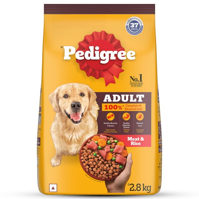 Pedigree Meat & Rice Adult Dry Dog Food - 2.8 kg