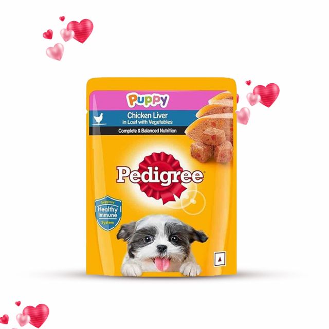 Pedigree Puppy Chicken Liver in Loaf with Vegetables Wet Dog Food - 70 gm