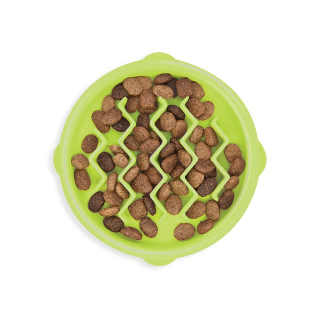 Outward Hound Fun Feeder Slo-Bowl Helps Prevent Obesity & Bloat Dog Bowl Tiny/ Small - 15.24 cm (Assorted Color)