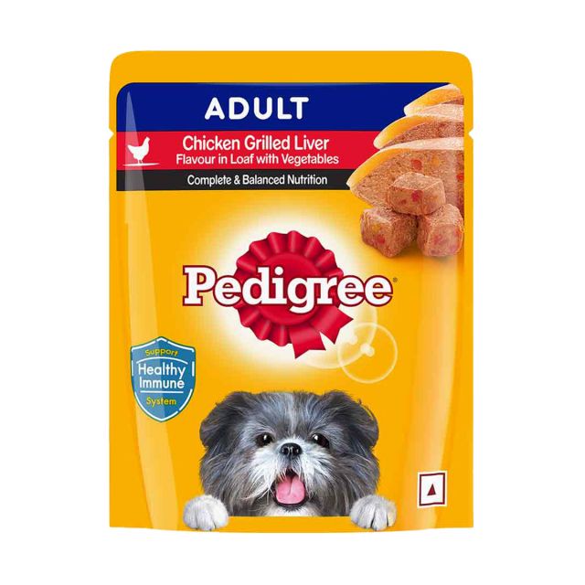 Pedigree Adult Chicken Grilled Liver in Loaf with Vegetables Wet Dog Food - 70g