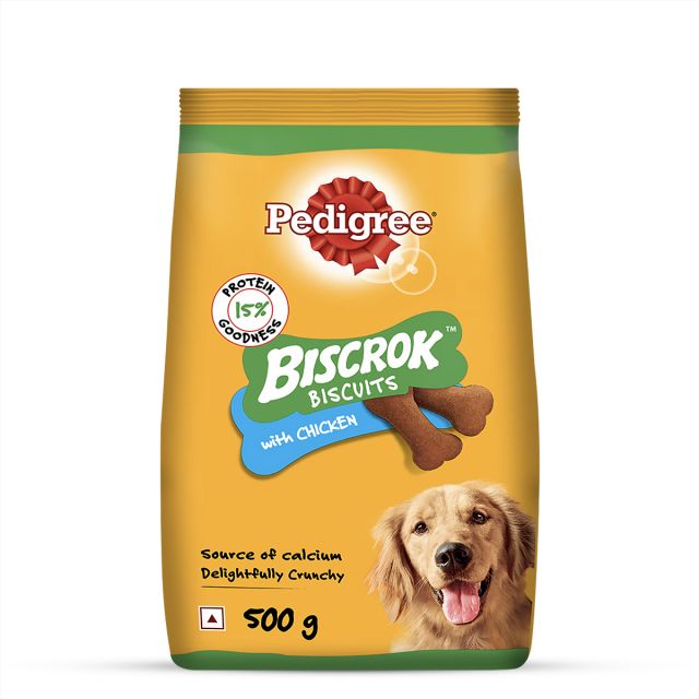 Pedigree Biscrok Chicken Flavor Dog Biscuits - 500 gm